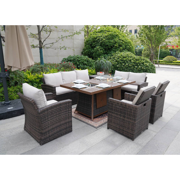 Red Barrel Studio® Heaven Wicker/Rattan 9 Person Seating Group With